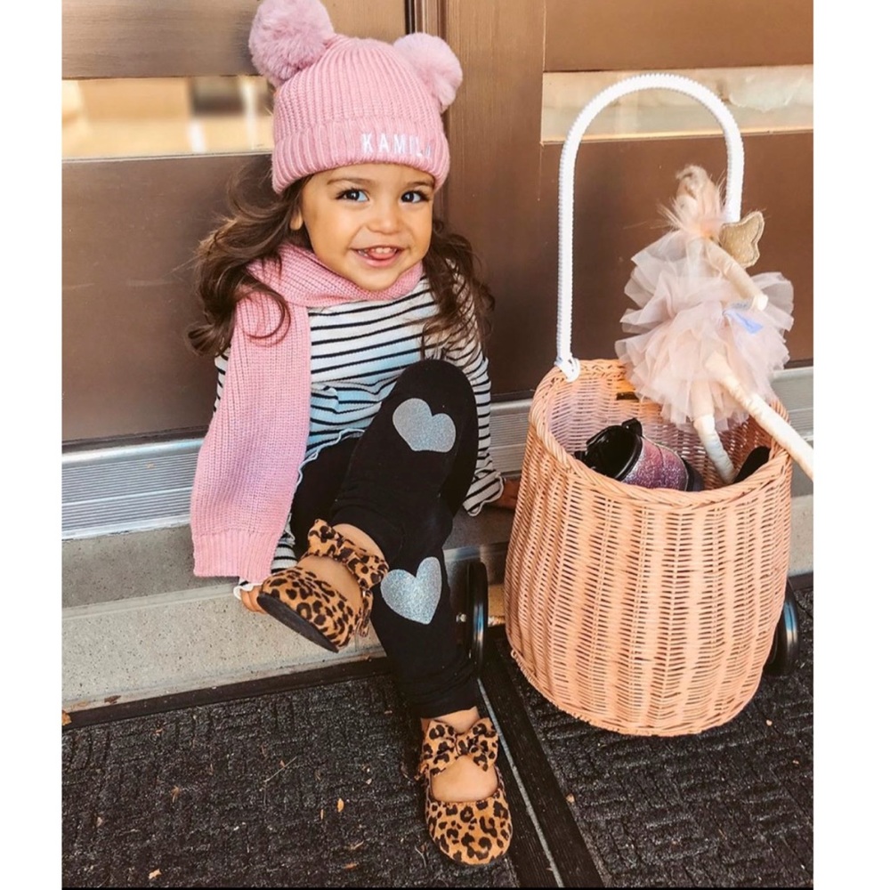 Leopard Mary Jane Velcro Bow Flat Sandals